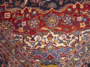Semi Antique SignedTraditional Purple-navy 10X14 Kashan  Rug