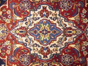 Semi Antique SignedTraditional Purple-navy 10X14 Kashan  Rug