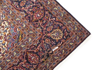 Semi Antique SignedTraditional Purple-navy 10X14 Kashan  Rug