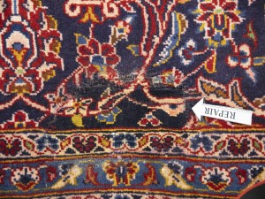 Semi Antique SignedTraditional Purple-navy 10X14 Kashan  Rug