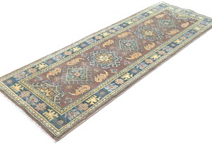 Pastel Brown Tribal Geometric 2X6 Kazak Pakistan Oriental Runner Rug