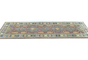Pastel Brown Tribal Geometric 2X6 Kazak Pakistan Oriental Runner Rug