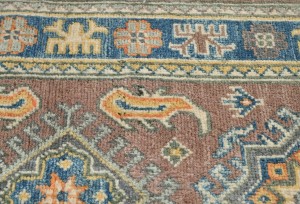 Pastel Brown Tribal Geometric 2X6 Kazak Pakistan Oriental Runner Rug