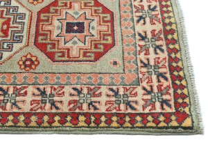 Greige Tribal Geometric 2X6 Kazak Pakistan Oriental Runner Rug