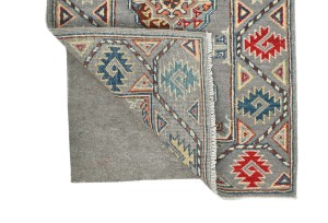 Gray Tribal Geometric 2X6 Kazak Pakistan Oriental Runner Rug