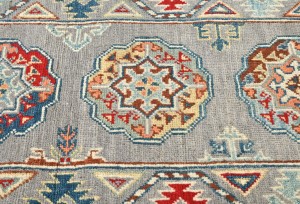 Gray Tribal Geometric 2X6 Kazak Pakistan Oriental Runner Rug