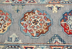 Gray Tribal Geometric 2X6 Kazak Pakistan Oriental Runner Rug