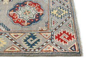 Gray Tribal Geometric 2X6 Kazak Pakistan Oriental Runner Rug