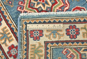 Blue Tribal Geometric 2X6'6 Kazak Pakistan Oriental Runner Rug