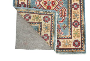 Blue Tribal Geometric 2X6'6 Kazak Pakistan Oriental Runner Rug