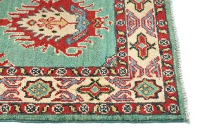 Green Tribal Geometric 2X6 Kazak Pakistan Oriental Runner Rug
