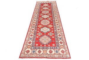 Red Tribal Geometric 3X8 Kazak Pakistan Oriental Runner Rug