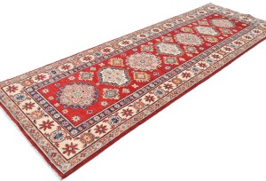 Red Tribal Geometric 3X8 Kazak Pakistan Oriental Runner Rug