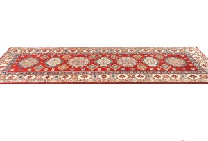 Red Tribal Geometric 3X8 Kazak Pakistan Oriental Runner Rug