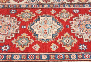 Red Tribal Geometric 3X8 Kazak Pakistan Oriental Runner Rug