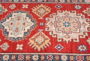 Red Tribal Geometric 3X8 Kazak Pakistan Oriental Runner Rug