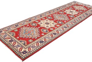 Red Tribal Geometric 2'9X8'5 Kazak Pakistan Oriental Runner Rug