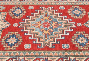 Red Tribal Geometric 2'9X8'5 Kazak Pakistan Oriental Runner Rug