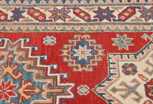 Red Tribal Geometric 2'9X8'5 Kazak Pakistan Oriental Runner Rug
