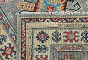 Light Gray Tribal Geometric 3X8 Kazak Pakistan Oriental Runner Rug