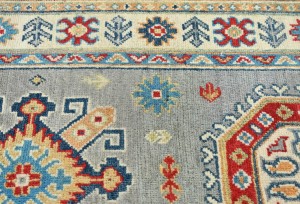 Light Gray Tribal Geometric 3X8 Kazak Pakistan Oriental Runner Rug