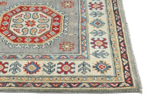 Light Gray Tribal Geometric 3X8 Kazak Pakistan Oriental Runner Rug