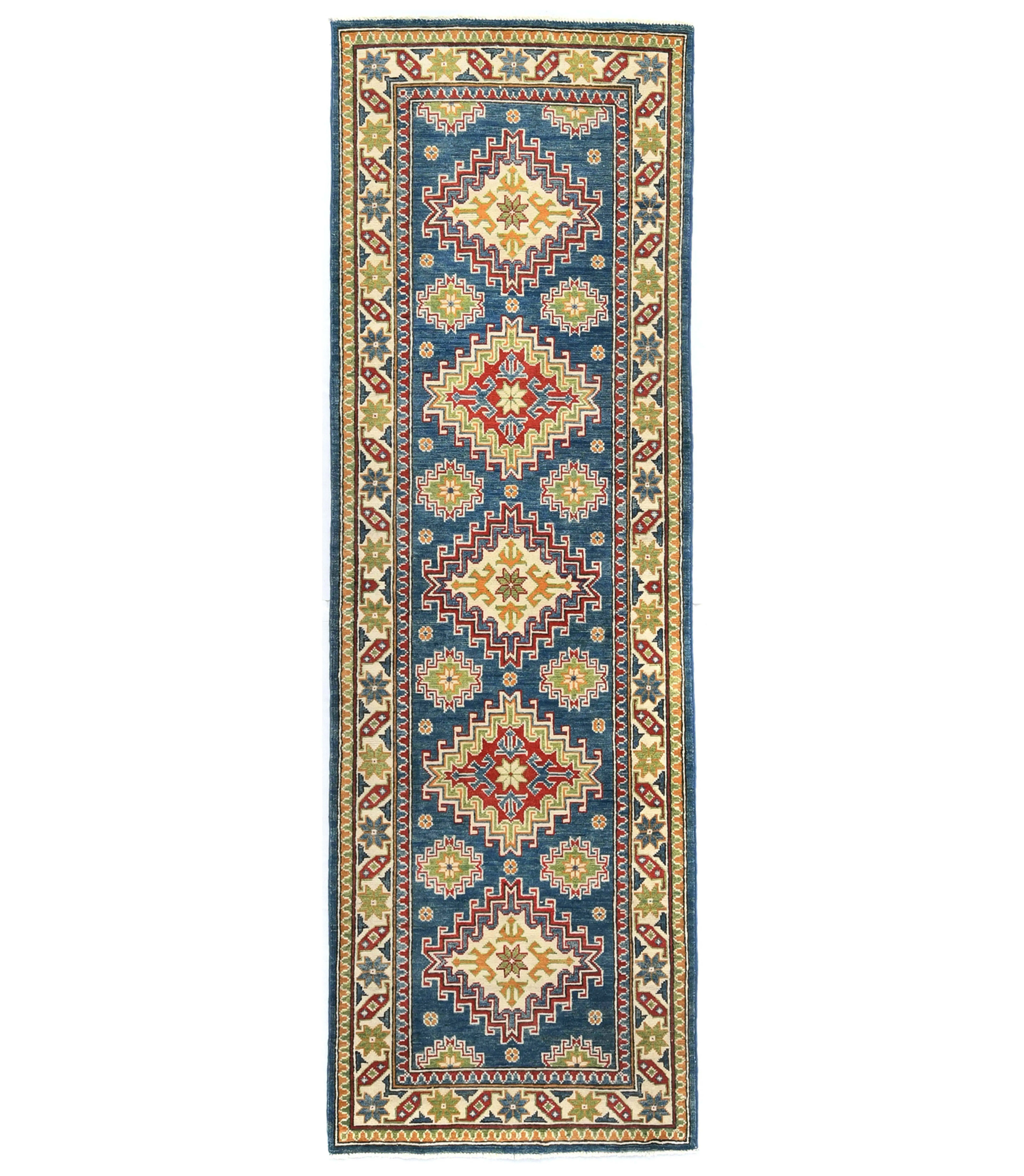 Indian Tibetan Multicolor Rectangle 6x9 ft Wool and Silk Carpet