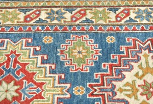 Blue Tribal Geometric 2'8X8'4 Kazak Pakistan Oriental Runner Rug