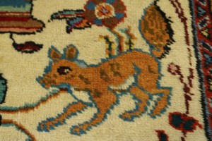 Semi Antique Cream Pictorial 10X14 Tabriz Persian Rug