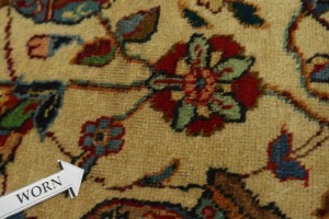 Semi Antique Cream Pictorial 10X14 Tabriz Persian Rug