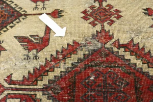 Semi Antique Beige Tribal 3X6 Balouch Hamedan Persian Rug