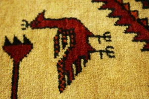 Semi Antique Beige Tribal 3X6 Balouch Hamedan Persian Rug