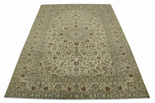 Vintage Beige Traditional 9'7'X13'5" Kashan Persian Rug