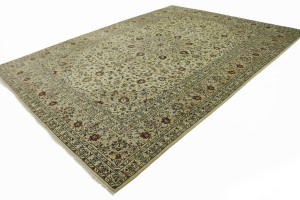 Vintage Beige Traditional 9'7'X13'5" Kashan Persian Rug