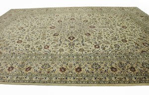 Vintage Beige Traditional 9'7'X13'5" Kashan Persian Rug