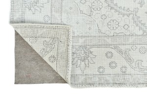 Antique Muted Beige Floral 6X9 Distressed Vintage Oriental Rug