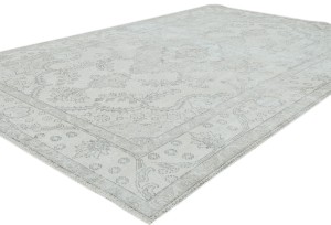 Antique Muted Beige Floral 6X9 Distressed Vintage Oriental Rug