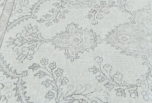 Antique Muted Beige Floral 6X9 Distressed Vintage Oriental Rug