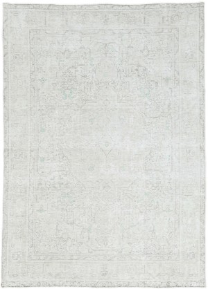 Antique Muted Beige Floral 6X9 Distressed Vintage Oriental Rug