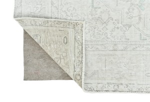 Antique Muted Beige Floral 6X9 Distressed Vintage Oriental Rug