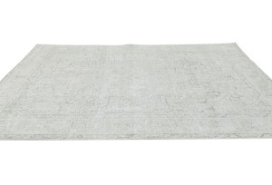 Antique Muted Beige Floral 6X9 Distressed Vintage Oriental Rug