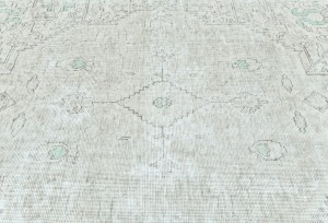 Antique Muted Beige Floral 6X9 Distressed Vintage Oriental Rug