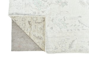 Antique Muted Beige Floral 6X9 Distressed Vintage Oriental Rug