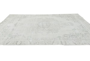 Antique Muted Beige Floral 6X9 Distressed Vintage Oriental Rug