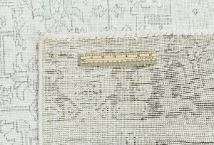 Antique Muted Beige Floral 7'5X10 Distressed Vintage Oriental Rug