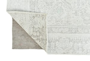 Antique Muted Beige Floral 7'5X10 Distressed Vintage Oriental Rug
