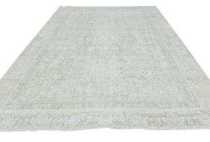 Antique Muted Beige Floral 7'5X10 Distressed Vintage Oriental Rug