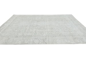 Antique Muted Beige Floral 7'5X10 Distressed Vintage Oriental Rug