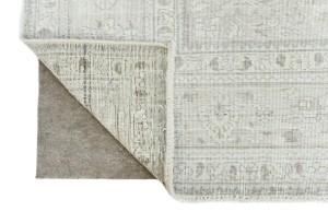Antique Muted Beige Floral 9'8X12'4 Distressed Vintage Oriental Rug