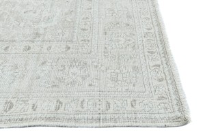 Antique Muted Beige Floral 9'8X12'4 Distressed Vintage Oriental Rug